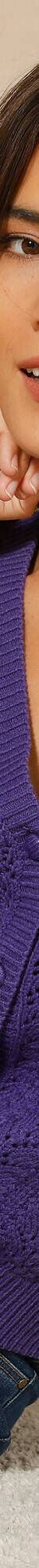 Gilet col V ajouré, manches longues blousantes (violet) Gilet col V ajouré, manches longues blousantes (violet)